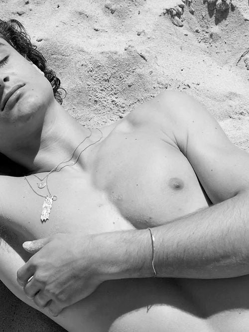 Bark 14K Gold Necklace w. Diamonds