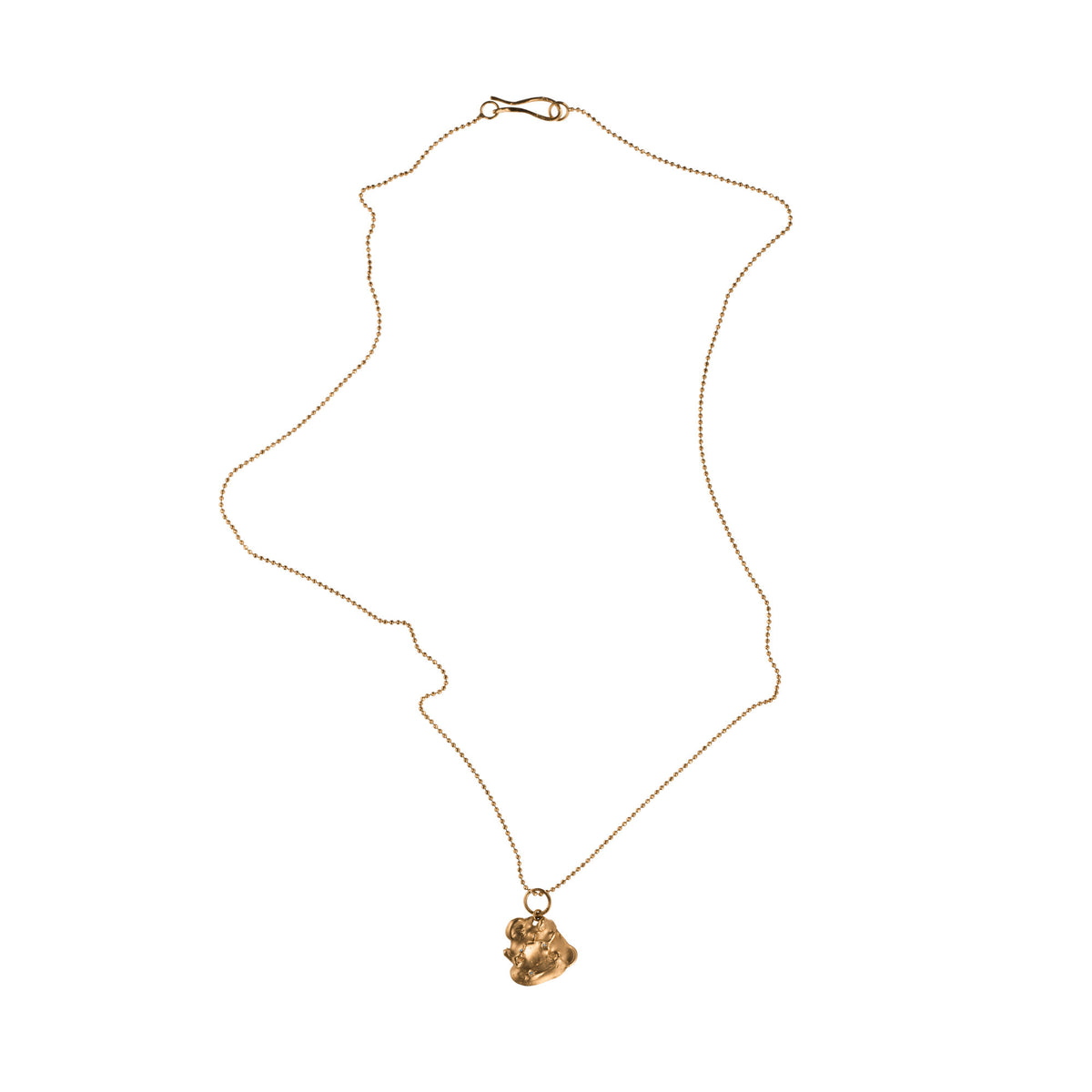 Gold Nugget Halskette aus 14K Gold mit Diamant