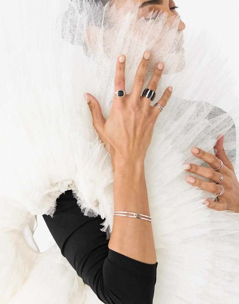 Isadora Striped Silberring