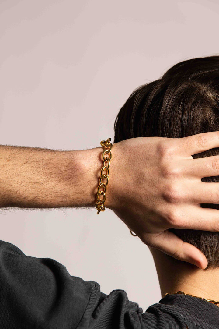 IX Luca 22K Gold Plated Bracelet