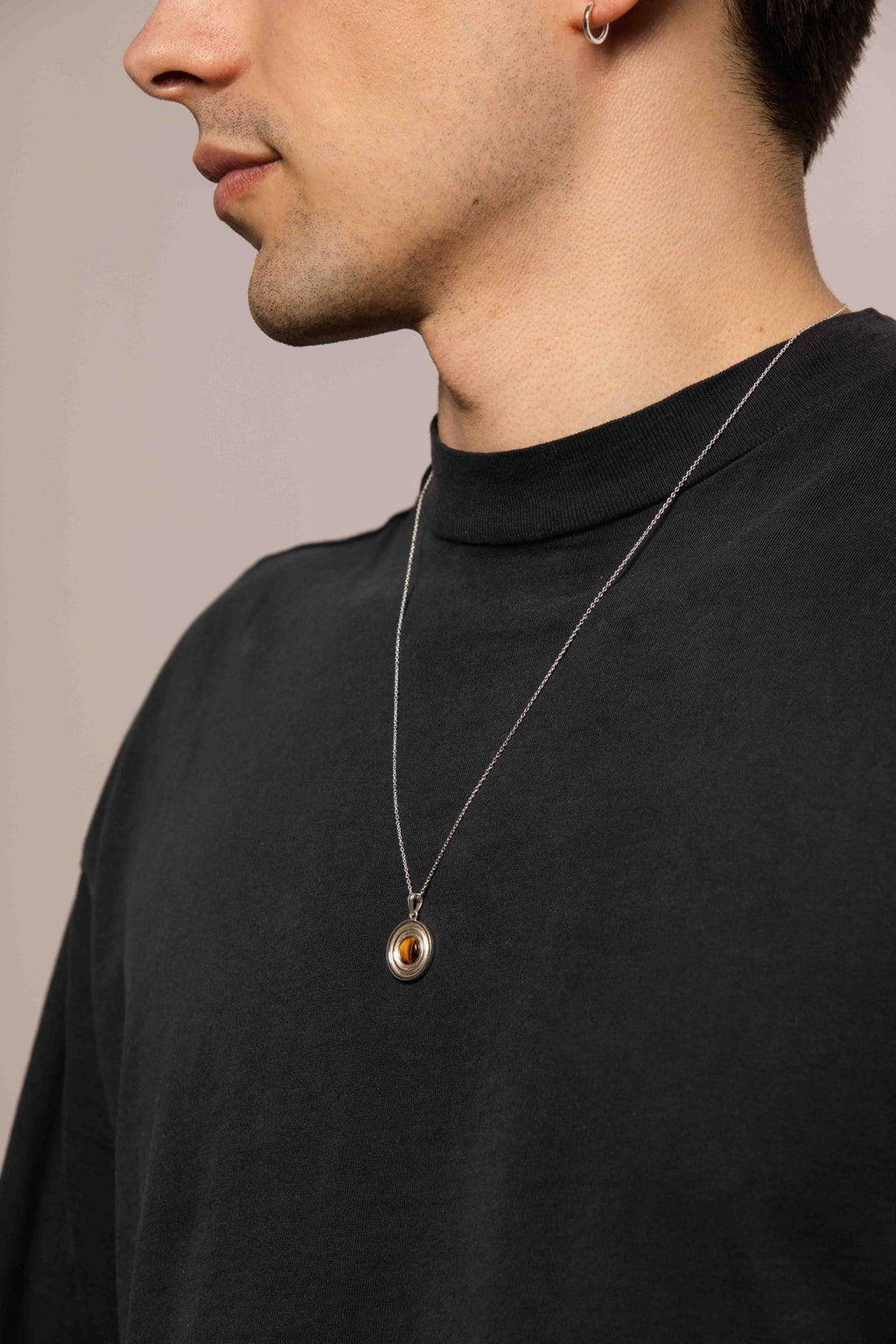 IX Anker Silver Pendant w. Tiger Eye