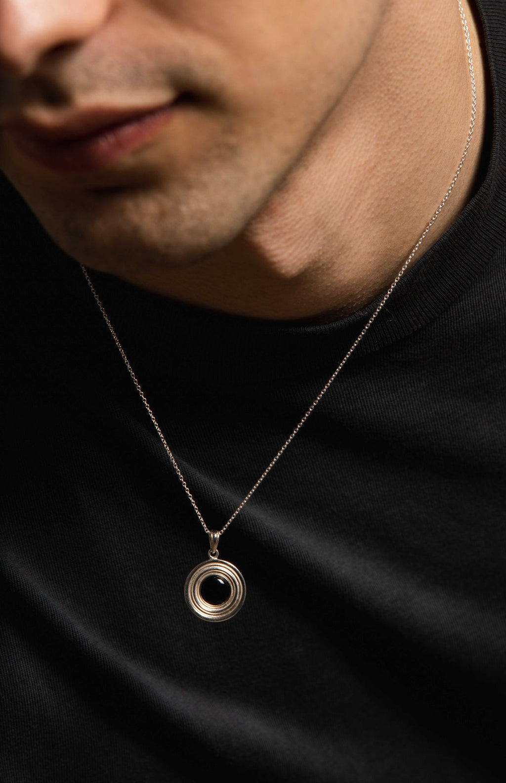 IX Anker Sølv Vedhæng m. Onyx