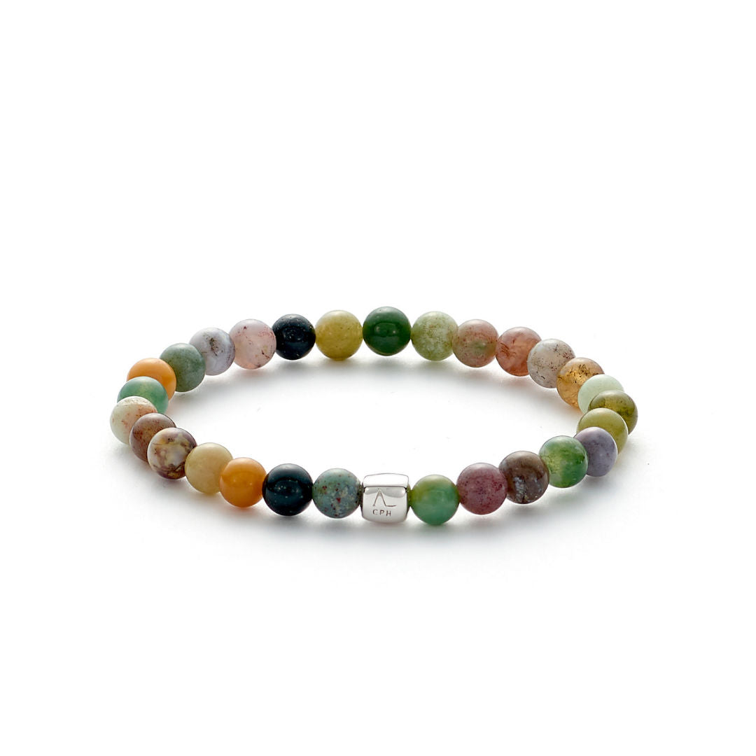 Colorup Indian (6 mm) Silberarmband w. Achat