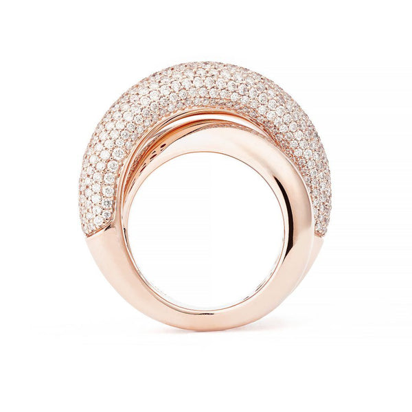 Infinity Loop Halb-Pavé-Ring aus 18K Rosegold I Diamanten