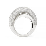 Infinity Loop Diamond Half Pavé 18K Whitegold Ring w. Diamonds