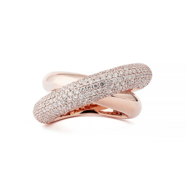 Infinity Loop Halb-Pavé-Ring aus 18K Rosegold I Diamanten