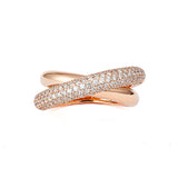 Infinity Loop Medium Half Pavé 18K Rosegold Ring w. Diamonds