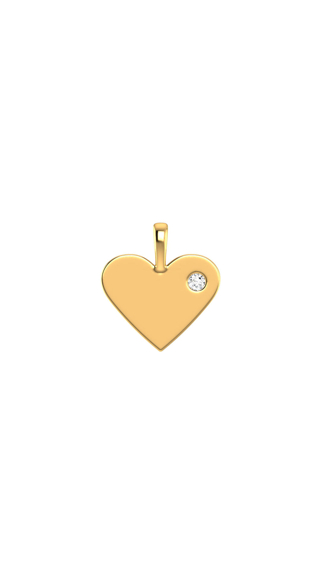 Heart 18K Gold Pendant w. Lab-Grown Diamond