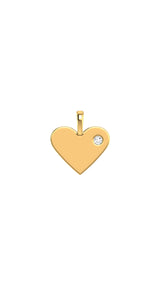 Heart 18K Gold Pendant w. Lab-Grown Diamond