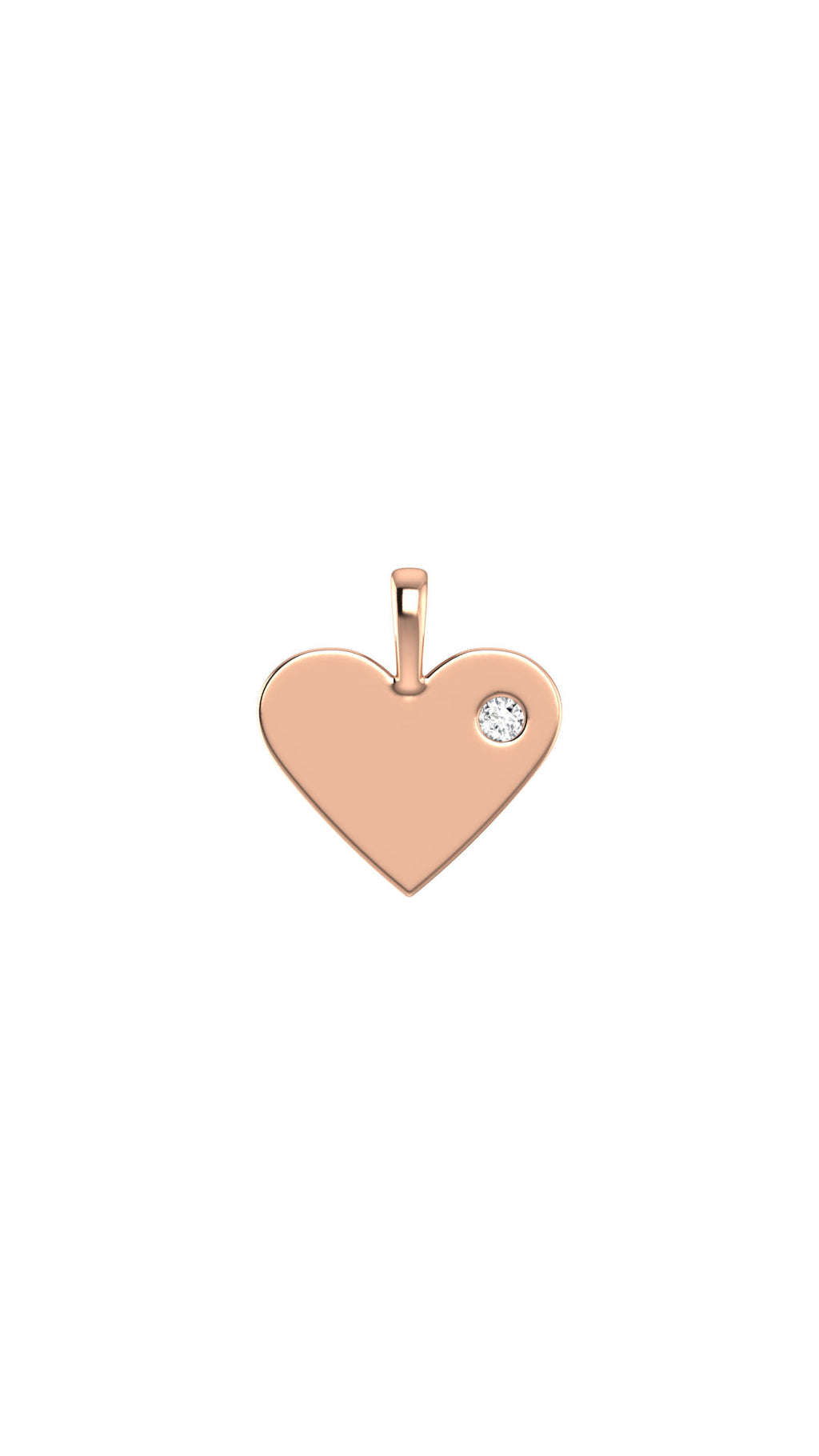 Heart 18K Rosegold Pendant w. Lab-Grown Diamond