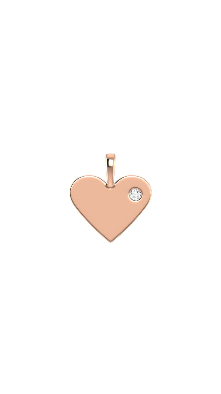 Heart 18K Rosegold Pendant w. Lab-Grown Diamond