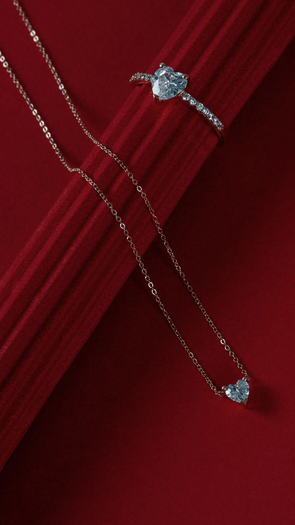 Heart Halskette aus 18K Rosegold I Labor-Diamanten