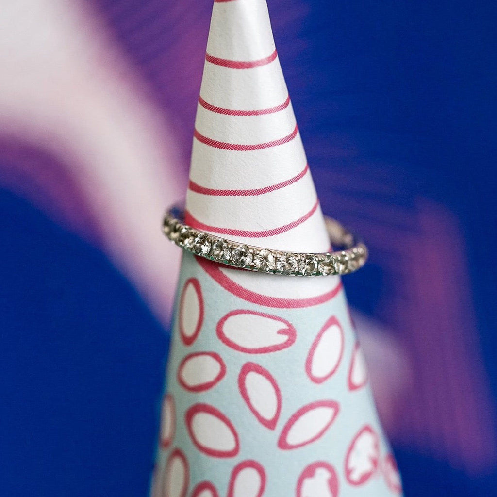 Candy Eternity Hvid 18K Hvidguld Ring m. Safirer