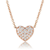 Heart 18K Gold, Rosegold or Whitegold Necklace w. Diamonds