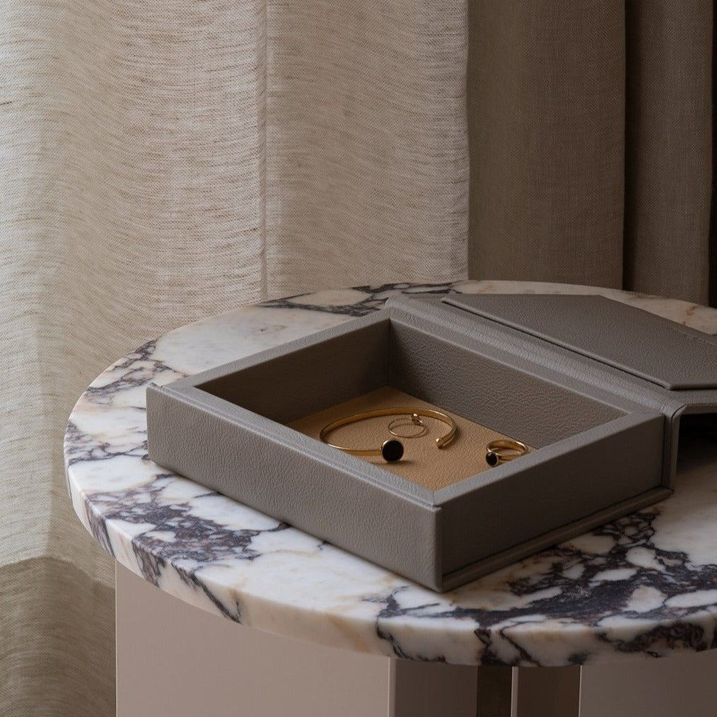 Oyster Leather Jewellery Box, Small