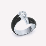 Toi et Moi Sort Asscher 18K Hvidguld Ring m. Lab-Grown Diamanter