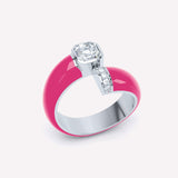 Toi et Moi Pink Asscher 18K Hvidguld Ring m. Lab-Grown Diamanter