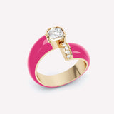 Toi et Moi Pink Asscher 18K Guld Ring m. Lab-Grown Diamanter