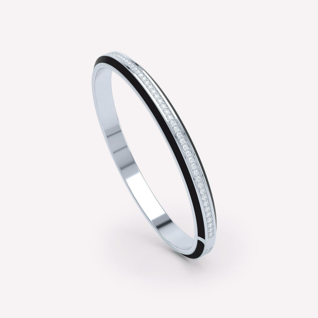 Eternity Armreif I Schwarz I 18K Weißgold I Labor-Diamanten