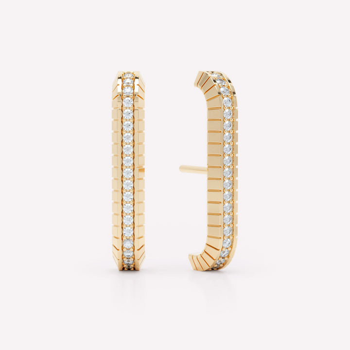 Eternity Engraved 14K Gold Ear Cuffs w. Lab-Grown Diamonds