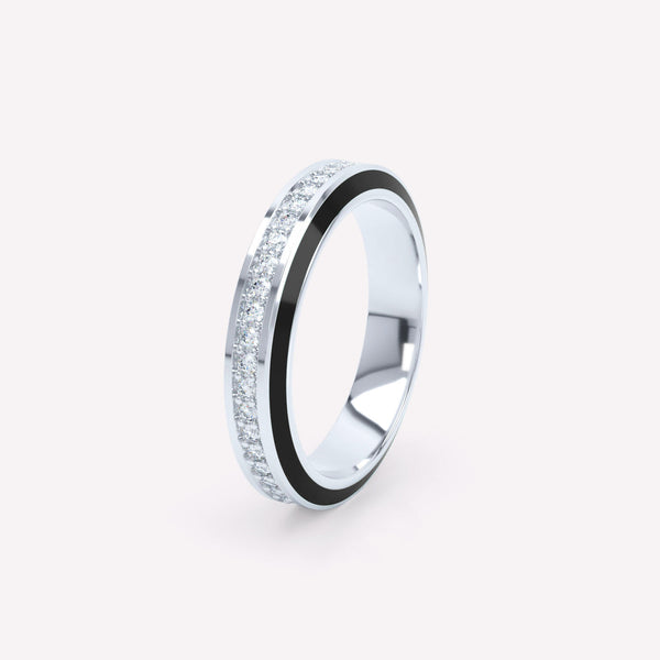 Eternity Ring I Schwarz I 4mm I 18K Weißgold I Labor-Diamanten