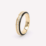 Eternity Ring I Schwarz I 4mm I 18K Gelbgold I Labor-Diamanten