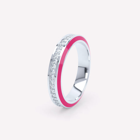 Eternity Ring I Rosa I 4mm I 18K WeiBgold I Labor Diamanten