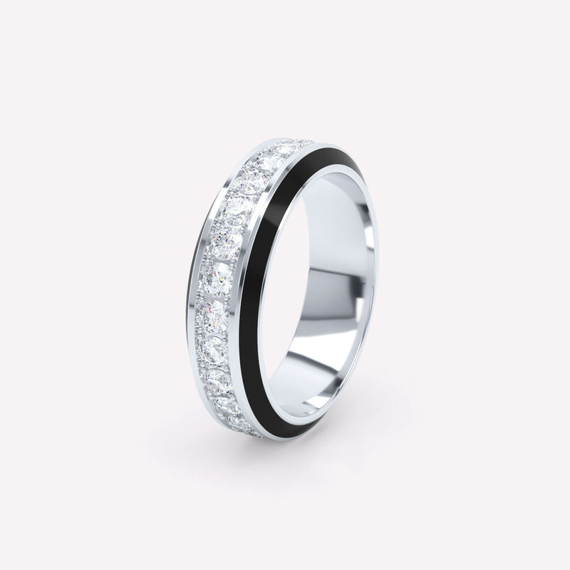 Eternity Ring I Schwarz I 6mm I 18K Weißgold I Labor-Diamanten