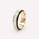 Eternity Ring I Schwarz I 6mm I 18K Gelbgold I Labor-Diamanten