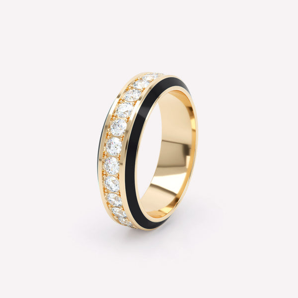 Eternity Sort 6mm 18K Guld Ring m. Lab-Grown Diamanter