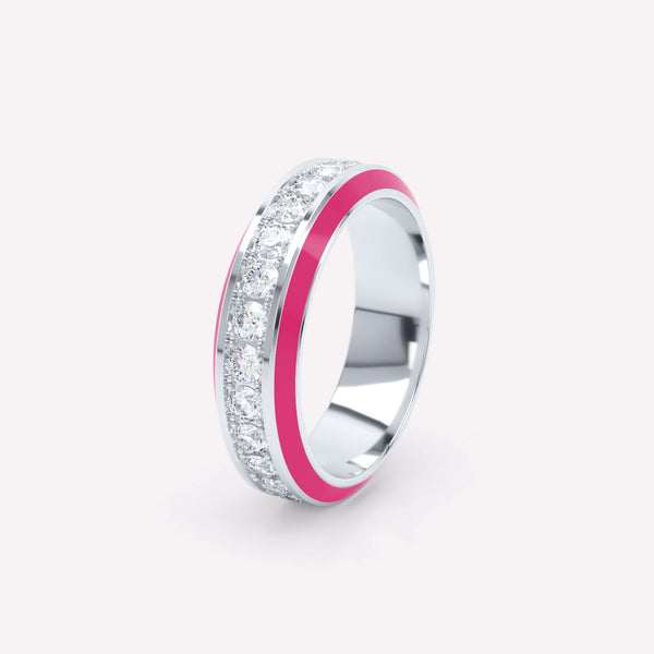 Eternity Ring I Rosa I 6mm I 18K Weißgold I Labor-Diamanten