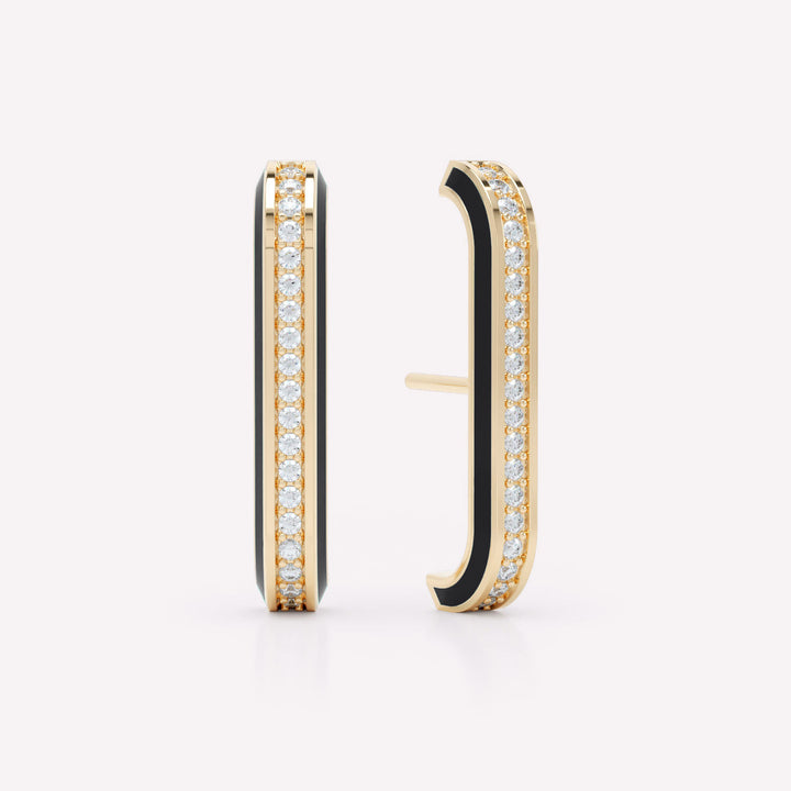 Eternity Black 14K Gold Ear Cuffs w. Lab-Grown Diamonds