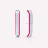 Eternity Pink 18K Whitegold Ear Cuffs w. Lab-Grown Diamonds