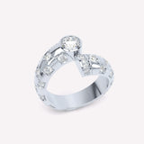 Toi et Moi Checkerboard 18K Hvidguld Ring m. Lab-Grown Diamanter