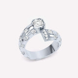 Toi et Moi Checkerboard Asscher 18K Whitegold Ring w. Lab-Grown Diamonds