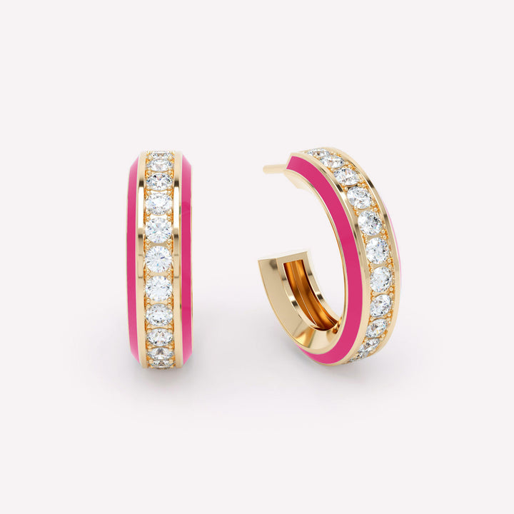 Eternity Ohrringe I Rosa I 18K Gold I Labor-Diamanten