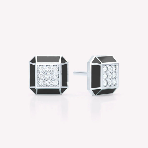 Eternity Sorte 18K Hvidguld Studs m. Lab-Grown Diamanter