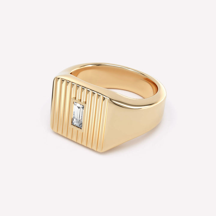Eternity 14K Guld Signet Ring m. Lab-Grown Diamant