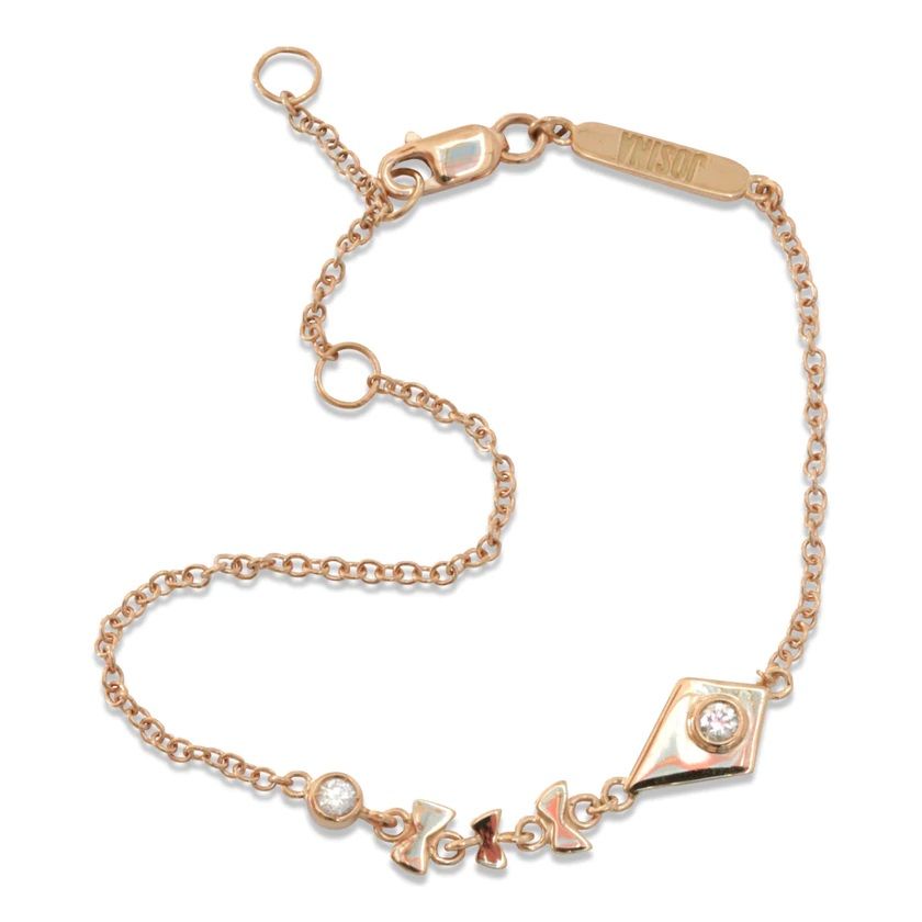 Kite 18K Rosegold Bracelet w. Diamonds