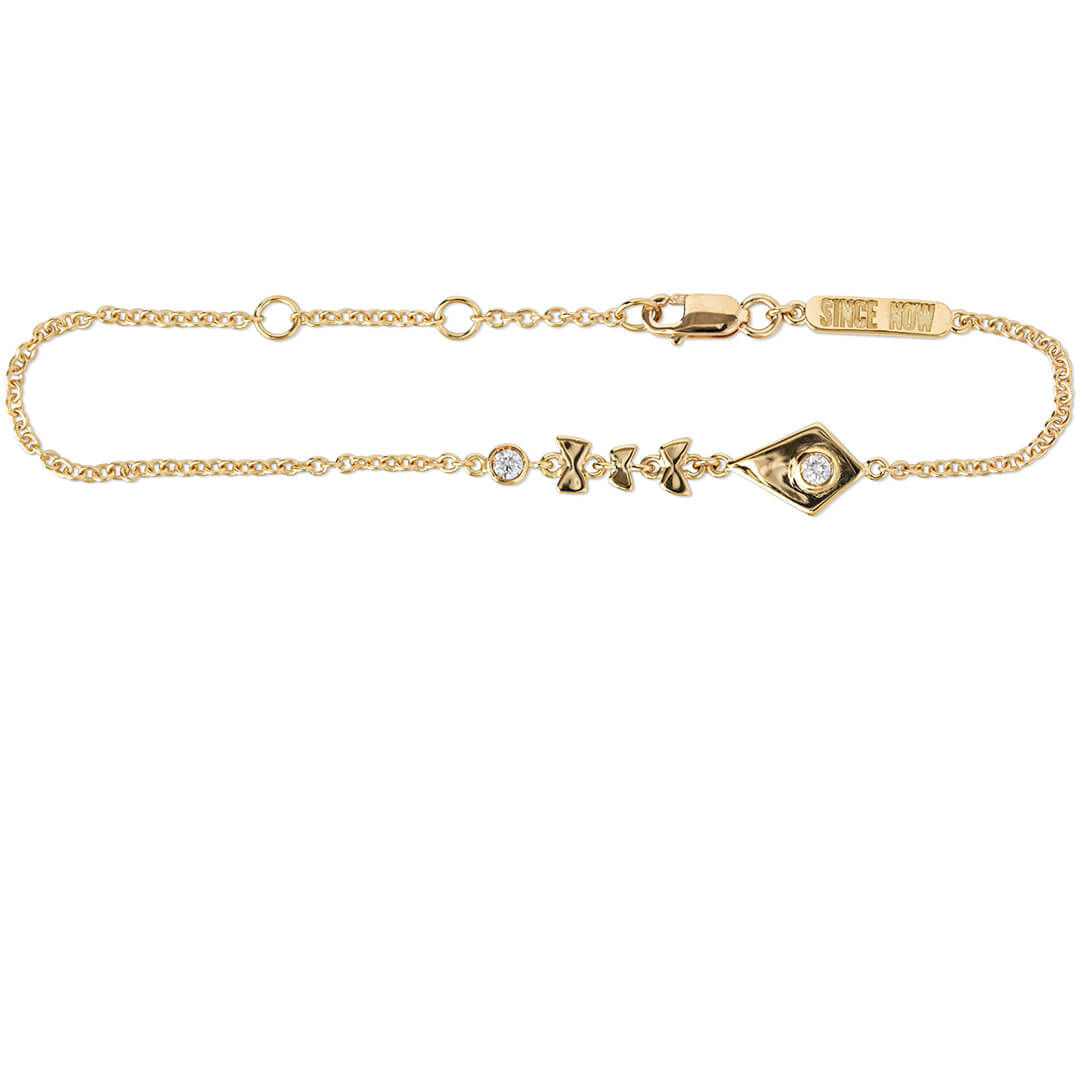 Kite 18K Gold Bracelet w. Diamonds