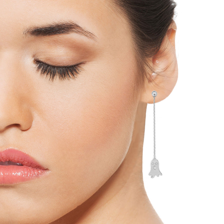 Boo with Flash 18K Whitegold Stud w. Diamonds