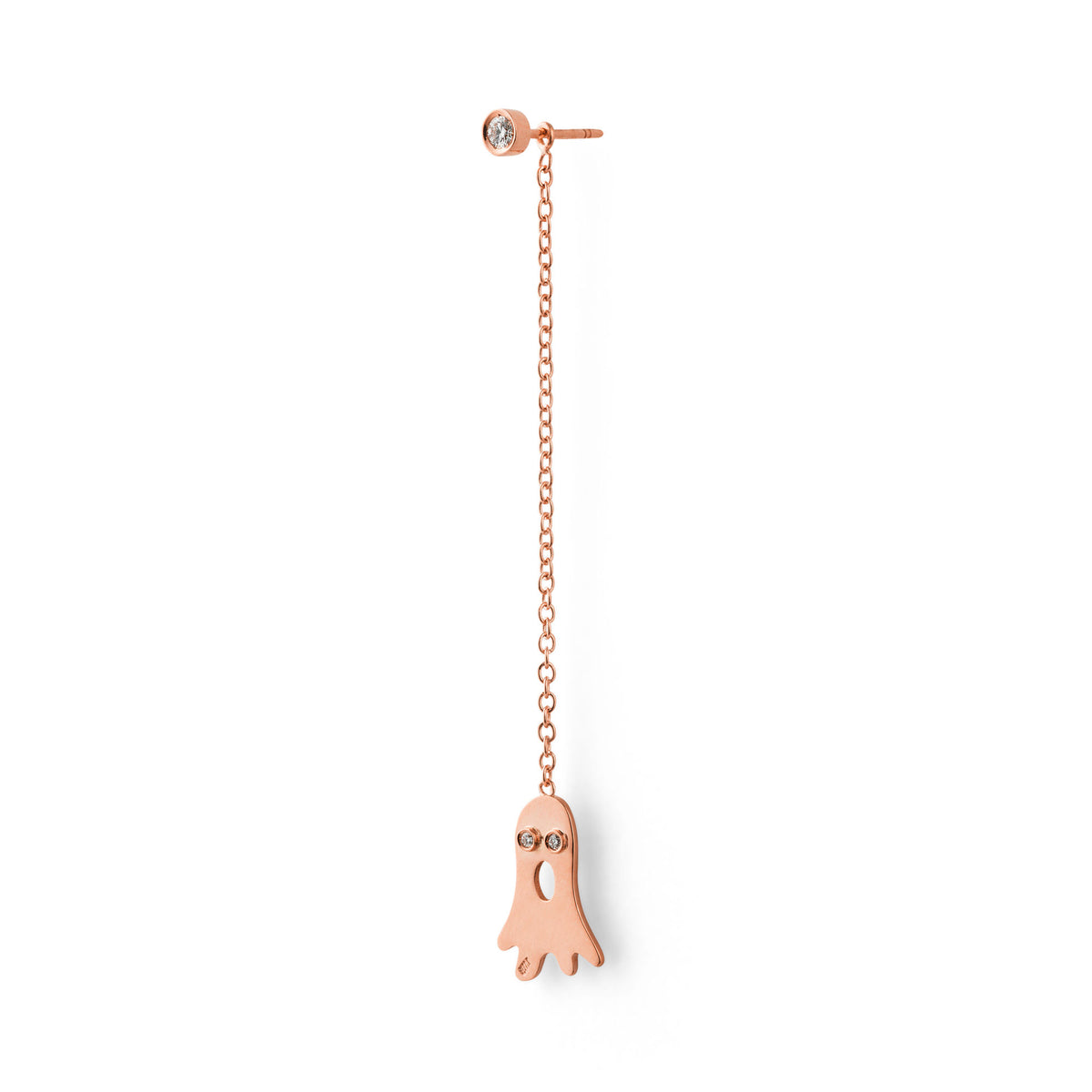 Boo with Flash 18K Rosegold Stud w. Diamonds