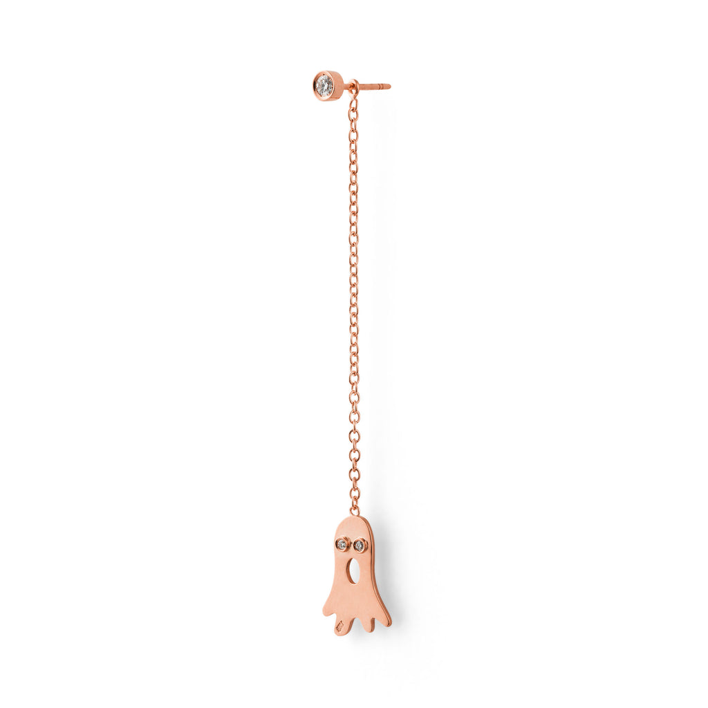 Boo with Flash 18K Rosegold Stud w. Diamonds