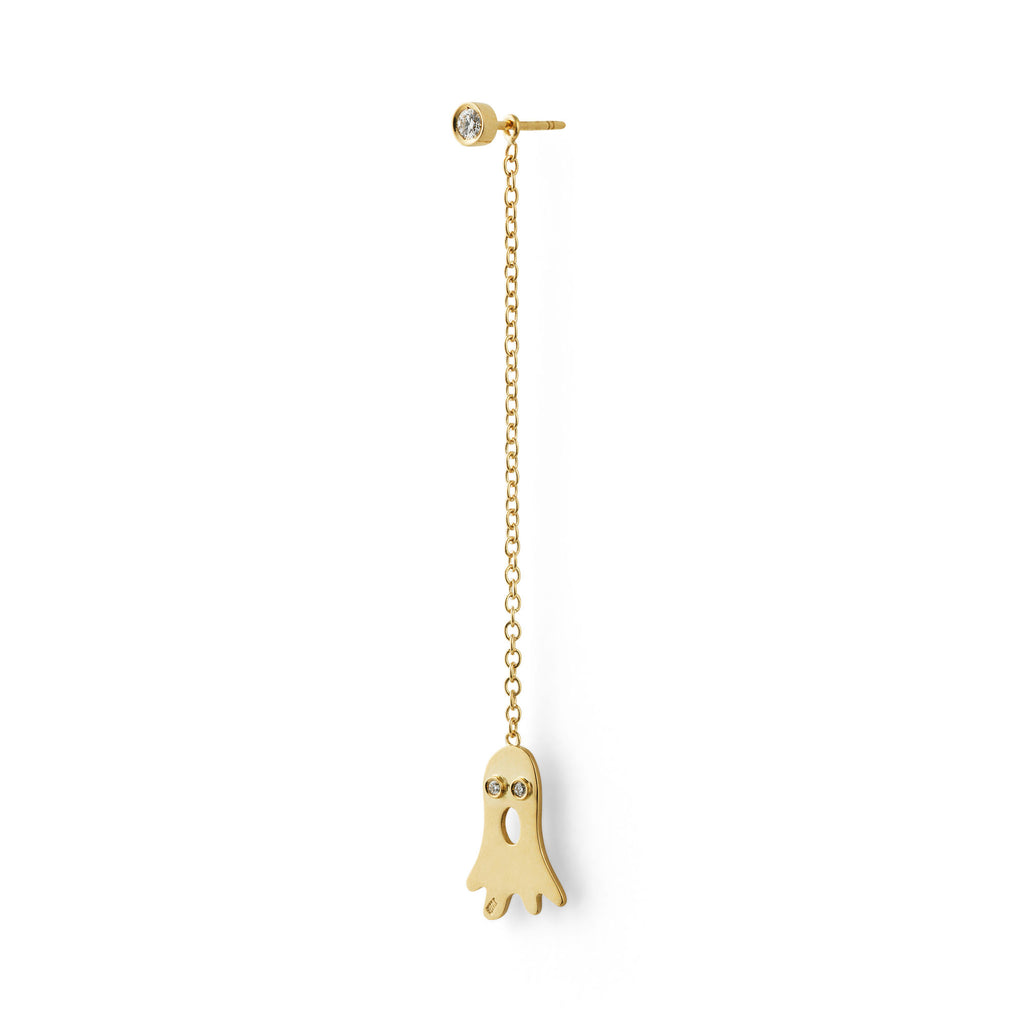 Boo with Flash 18K Gold Stud w. Diamonds