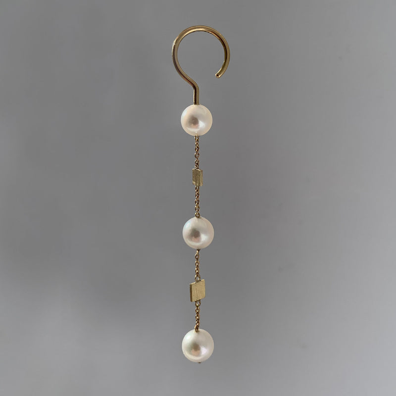 Bubbles 18K Gold Earring w. Pearls
