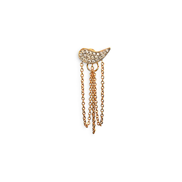 Drip Tropfen-Ohrringe aus 18K Rosegold I Diamanten I Single