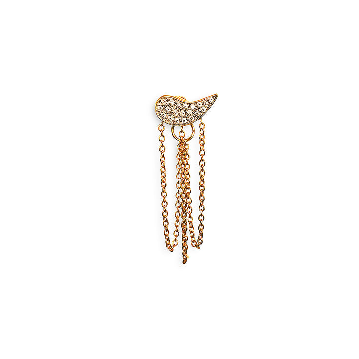 Drip Drop single 18K Rosegold Earring w. Diamonds