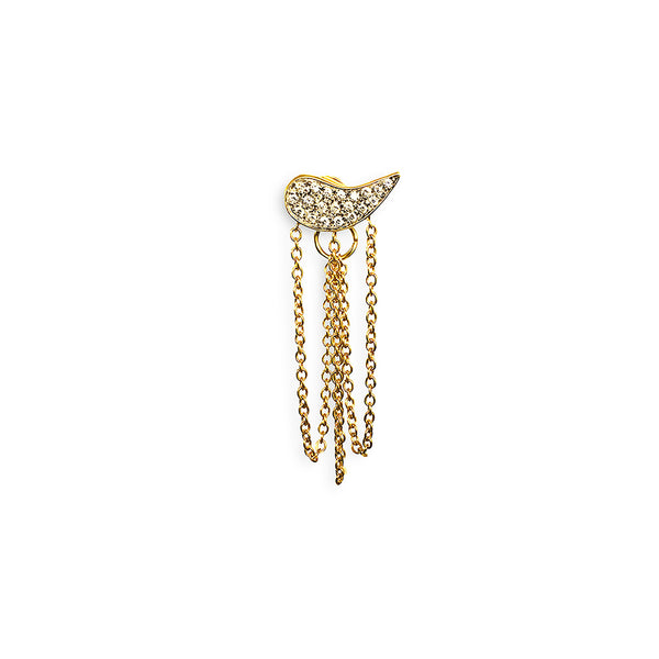 Drip Tropfen-Ohrringe aus 18K Gold I Diamanten I Single