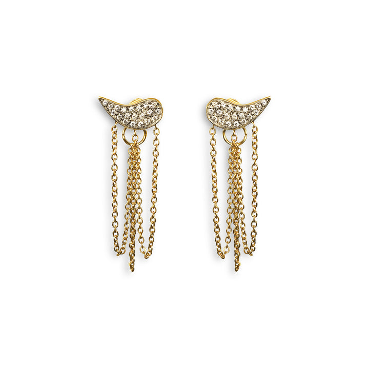 Drip Drop 18K Guld Øreringe m. Diamanter