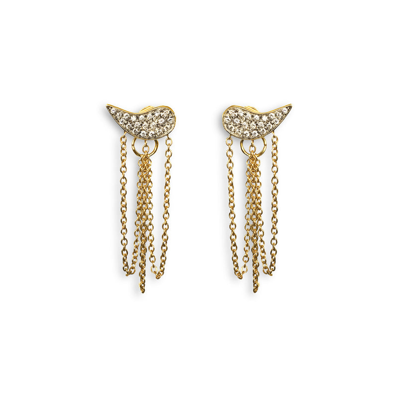Drip Drop 18K Gold Earrings w. Diamonds